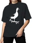 Skateboarding Duck Illustration Women's T-shirt