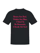 Romantic Roses and Violets Humor Men's T-shirt