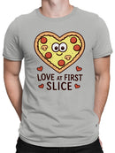 Heart Pizza Love at First Slice Men's T-shirt