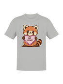Adorable Red Panda Valentine's Design Men's T-shirt