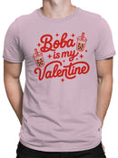 Boba Is My Valentine Design Men's T-shirt