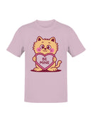 Adorable Cat Holding Be Mine Heart Men's T-shirt