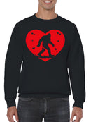 Sasquatch Valentine Heartbeat Men's Sweatshirt
