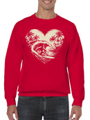 Surfer Paradise in Heart Wave Men's Sweatshirt