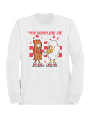You Complete Me: Bacon & Coffee Love Men's Sweatshirt