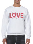 Heart Pattern "LOVE" Design Men's Sweatshirt