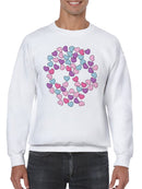 Heart-Filled Peace Symbol Men's Sweatshirt