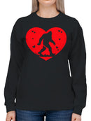 Sasquatch Valentine Heartbeat Women's Sweatshirt