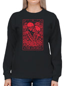 Tarot Lovers Skeleton Art Women's Sweatshirt