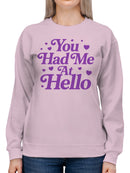 Romantic Purple Love Design Women's Sweatshirt