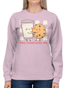 Cookie and Milk Love Message Women's Sweatshirt