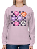 Anti-Valentine's Candy Hearts Design Women's Sweatshirt