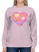 Heart-Shaped Ramen Delight Women's Sweatshirt
