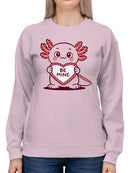 Cute Axolotl Valentine Art Women's Sweatshirt