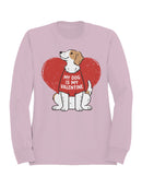 My Dog Is My Valentine Design Women's Sweatshirt