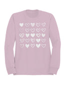 Hand-Drawn Heart Patterns Set Women's Sweatshirt