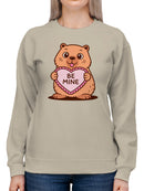 Adorable Wombat Valentine Design Women's Sweatshirt