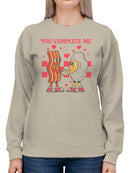 You Complete Me: Bacon & Coffee Love Women's Sweatshirt