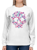Heart-Filled Peace Symbol Women's Sweatshirt