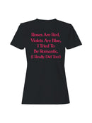 Romantic Roses and Violets Humor Women's T-shirt