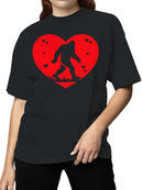 Sasquatch Valentine Heartbeat Women's T-shirt