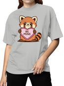 Adorable Red Panda Valentine's Design Women's T-shirt