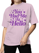 Romantic Purple Love Design Women's T-shirt
