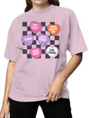 Anti-Valentine's Candy Hearts Design Women's T-shirt