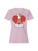 My Dog Is My Valentine Design Women's T-shirt