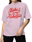 Boba Is My Valentine Design Women's T-shirt