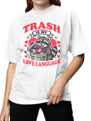 Raccoon Love Language Humor Design Women's T-shirt