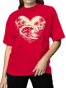 Surfer Paradise in Heart Wave Women's T-shirt
