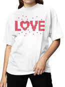 Heart Pattern "LOVE" Design Women's T-shirt