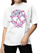 Heart-Filled Peace Symbol Women's T-shirt