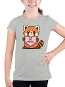 Adorable Red Panda Valentine's Design Youth's T-shirt