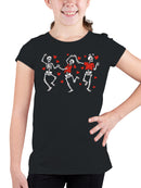Dancing Skeletons in Love Youth's T-shirt