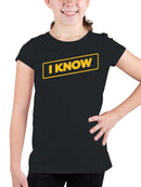 I Know Things Menswear Parody Youth's T-shirt