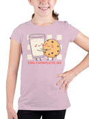 Cookie and Milk Love Message Youth's T-shirt