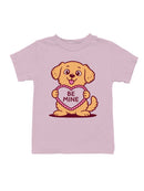 Cute Dog Holding Be Mine Heart Youth's T-shirt