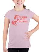 My Horse is My Valentine Charm Youth's T-shirt