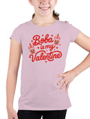 Boba Is My Valentine Design Youth's T-shirt