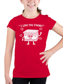 Cute S'mores Love Cartoon Design Youth's T-shirt