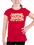 Running is My Valentine Design Youth's T-shirt
