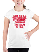 Low Effort Roses Are Red Poem Youth's T-shirt