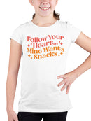 Heart and Snacks: Fun Quote Design Youth's T-shirt