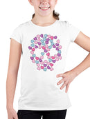 Heart-Filled Peace Symbol Youth's T-shirt