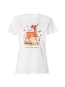 Officially Licensed WILDERKIND Unbothered Deer and Butterflies Women's T-shirt