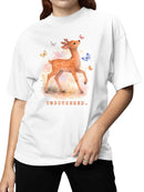 Officially Licensed WILDERKIND Unbothered Deer and Butterflies Women's T-shirt