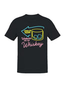 Whiskey Neon Ice Cube Design Men's T-shirt