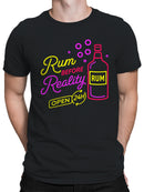 Rum Before Reality Neon Art Men's T-shirt